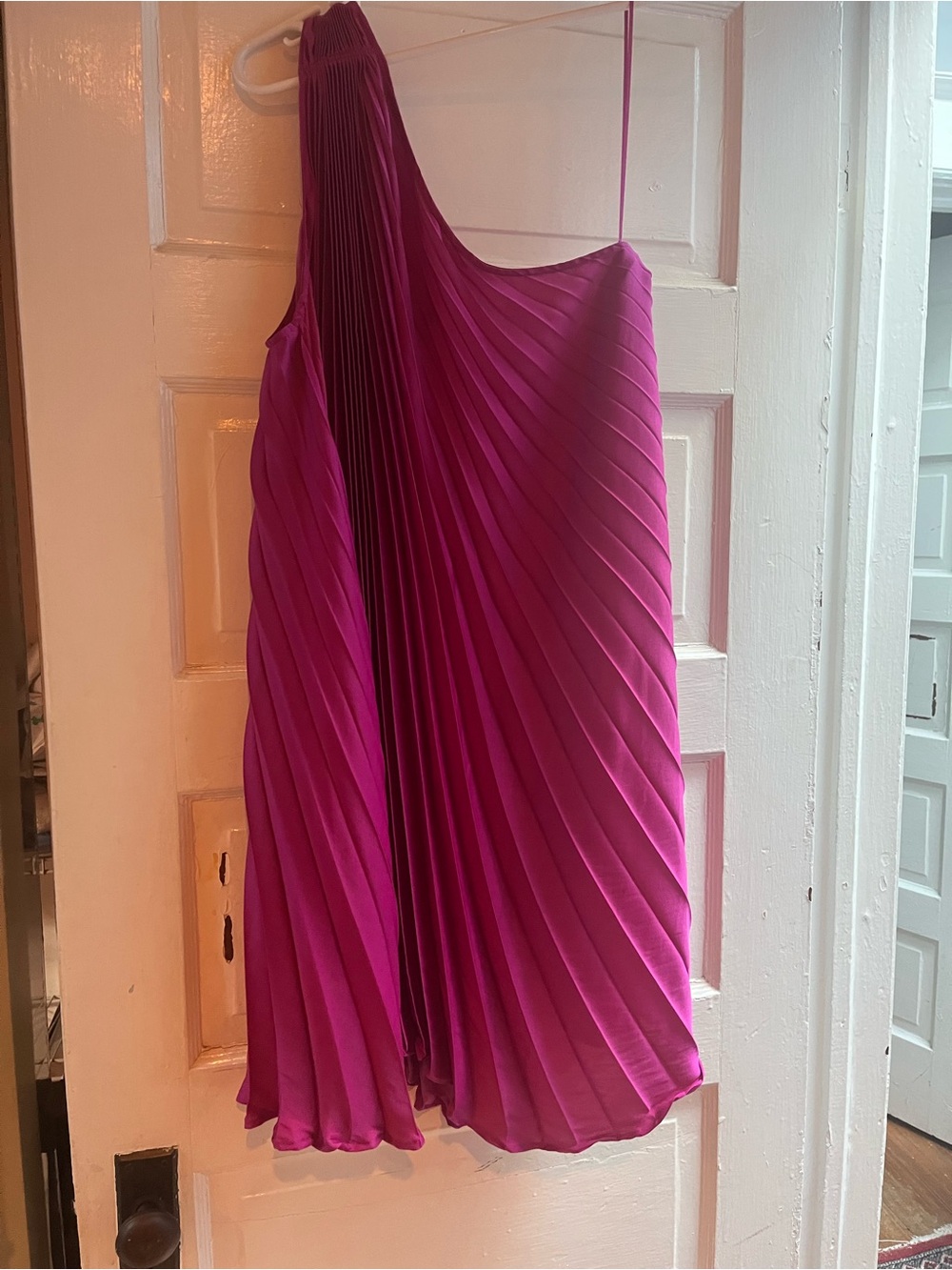 Banana republic One-Shoulder Pleated Pink Party Dress - Picture 5 of 5